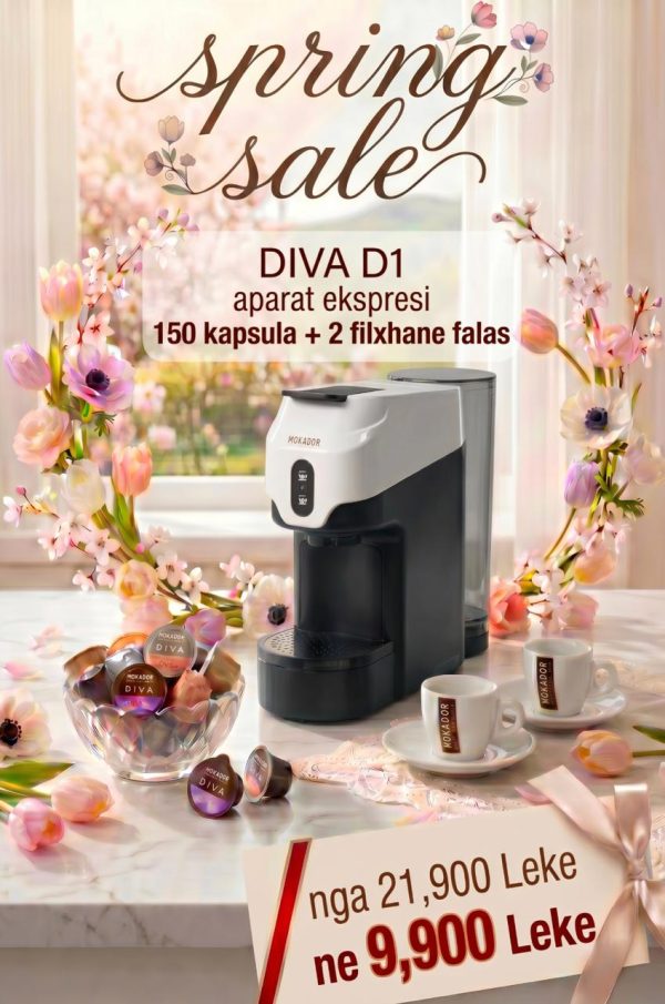 Aparat Ekspresi Diva D1 + 300 Kapsula + 2 Filxhane Mokador