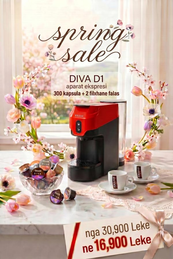 Aparat Ekspresi Diva D1 + 300 Kapsula + 2 Filxhane Mokador